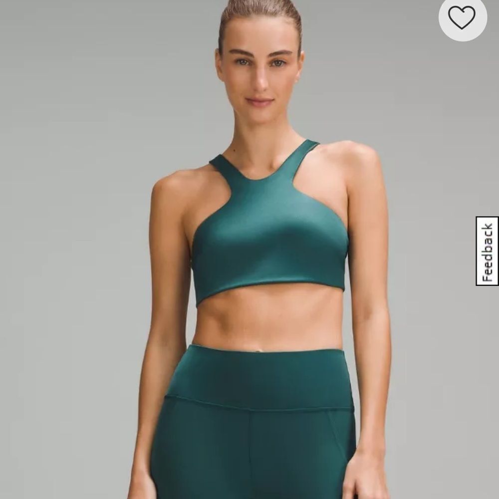NWT New LULULEMON Shine Racerback Train Bra Storm Teal Green SMTL 10